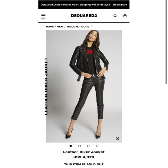 $4,370 USD⚫️ DSQUARED2 ⚫️Leather Biker Jacket EU42 - Picture 2 of 7